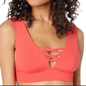 Billabong plunge bikini top red size Medium